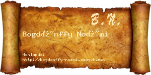 Bogdánffy Noémi névjegykártya